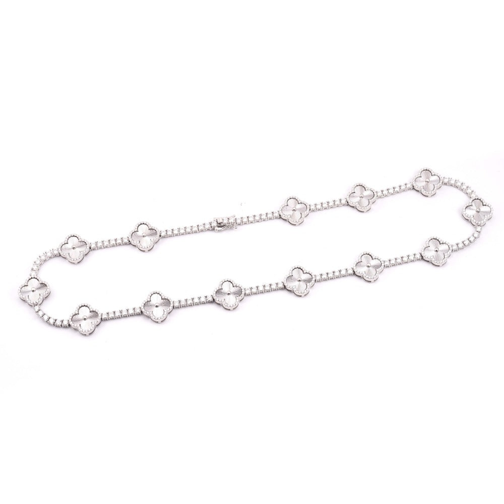 3MM Four Leaf Moissanite Clover Tennis Chain 14K Gold、mySite、hinf8tx79