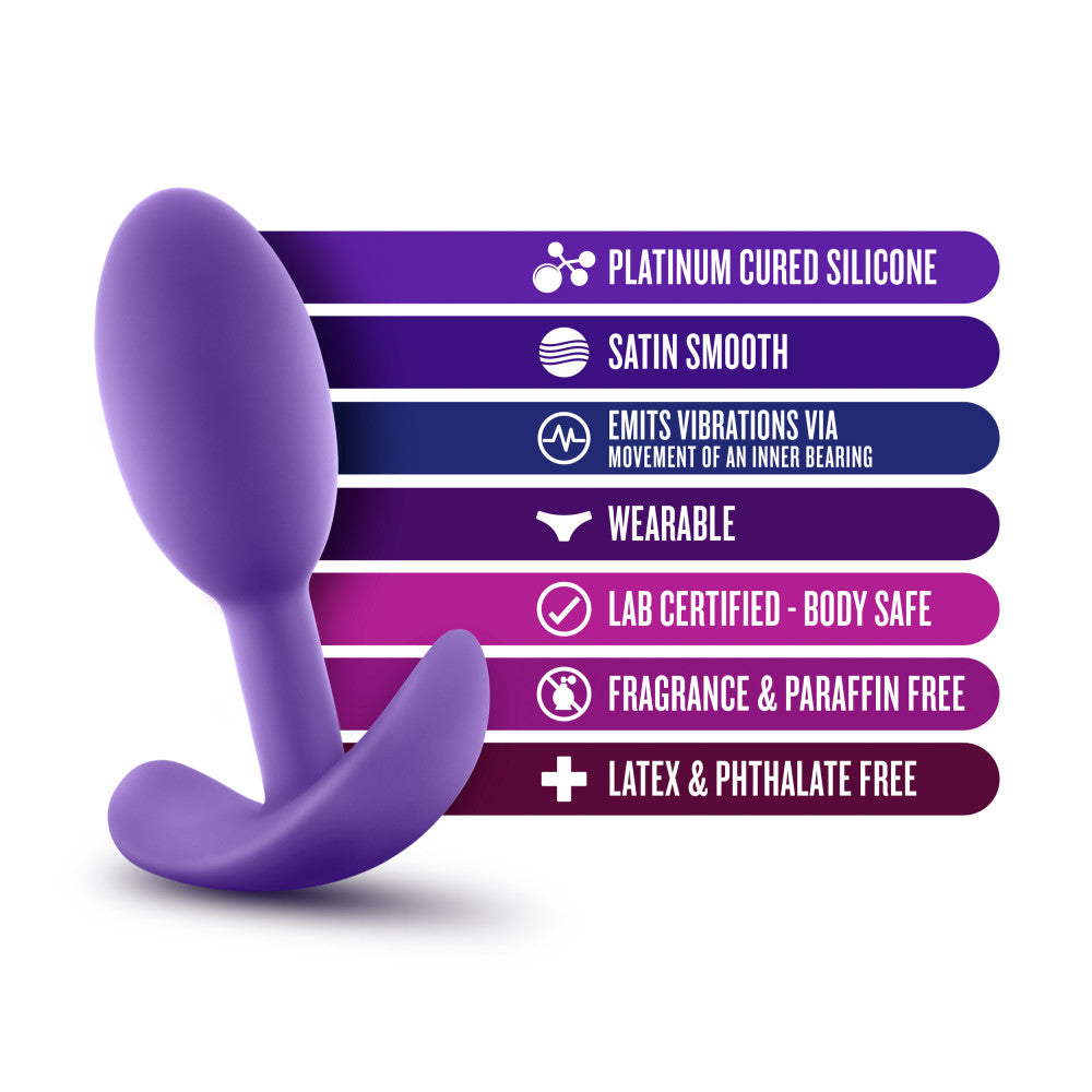 Luxe By Blush® | Wearable Vibra Slim Purple 3.5-Inch Anal Plug、mySite、bottomscart