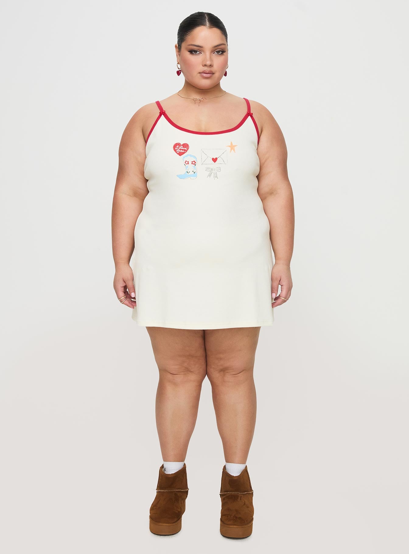 Letters Of Love Rib Sleep Mini Dress Multi Curve、mySite、solidvoid