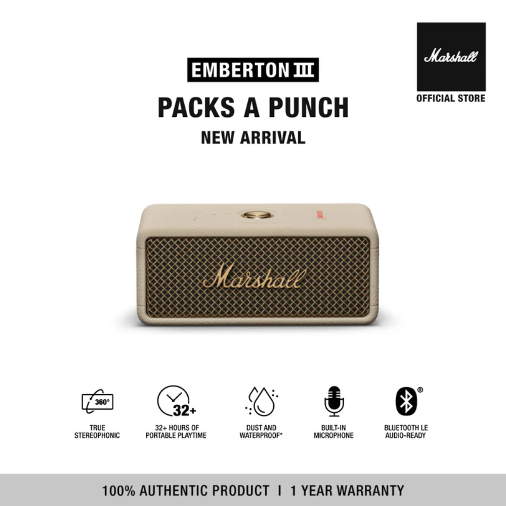 Marshall Emberton III Portable Wireless Bluetooth Speaker、mySite、fannypackpong