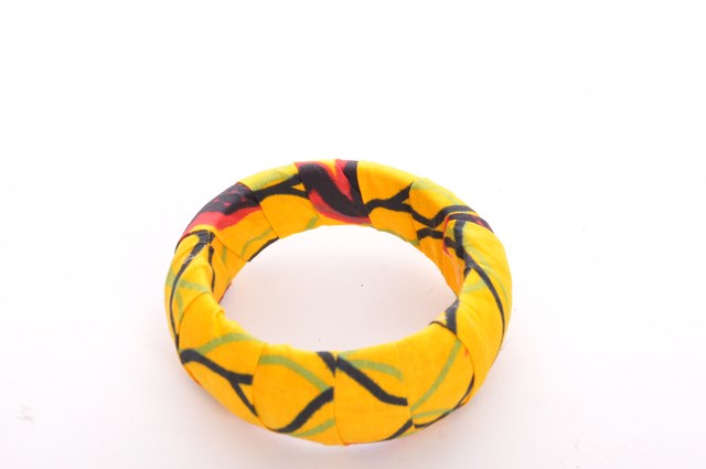 Golden Yellow African Print Bangle-DPJ390、mySite、solidvoid
