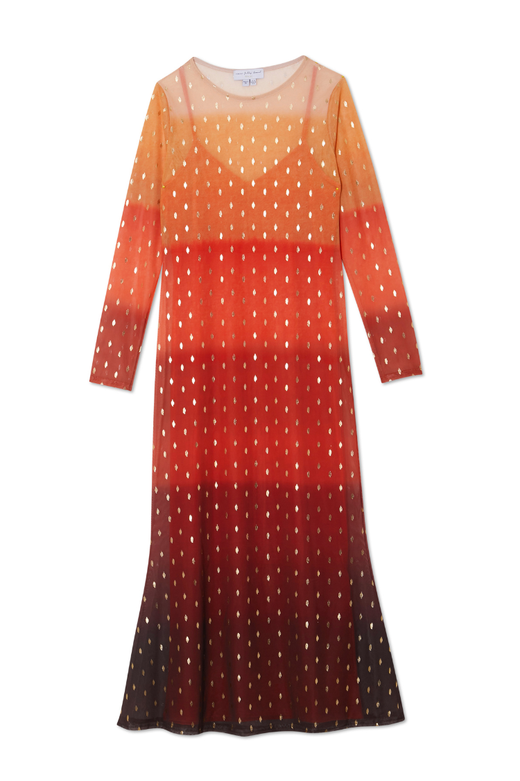 Orange Sunset Mesh Dress Petite、mySite、solidvoid