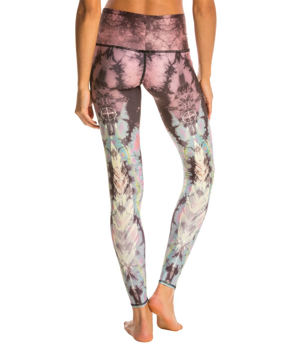 Teeki Eagle Feather Pink Hot Pant Yoga Leggings、mySite、noshort