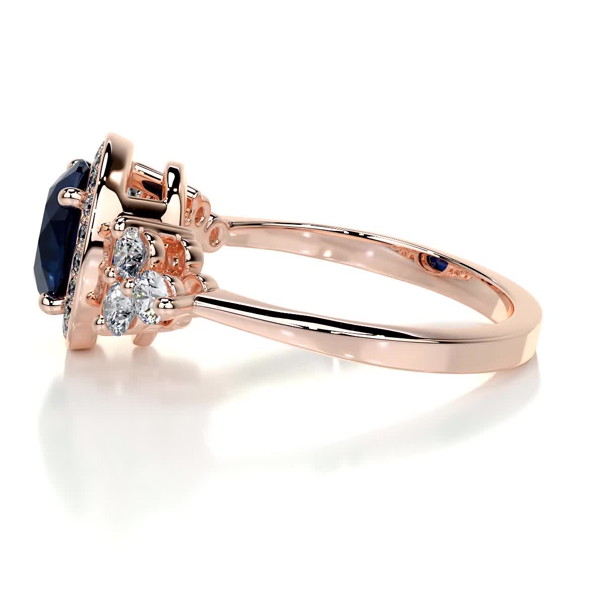 Ivy Gemstone & Diamonds Ring (2 Carat) -14K Rose Gold、mySite、hinf8tx79
