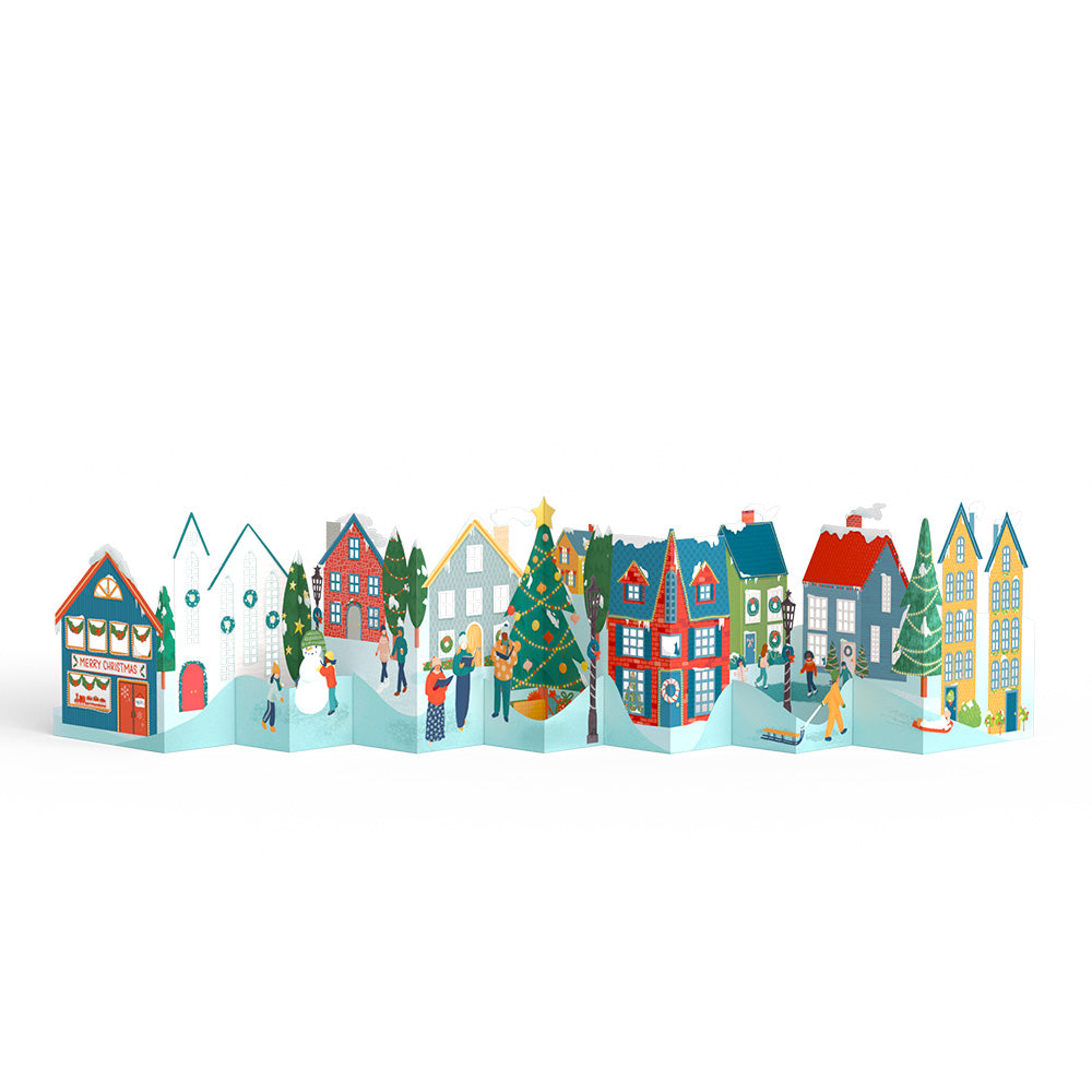 Merry Christmas Village Loooooong Card™ (Expands to 2 feet)、mySite、solidvoid