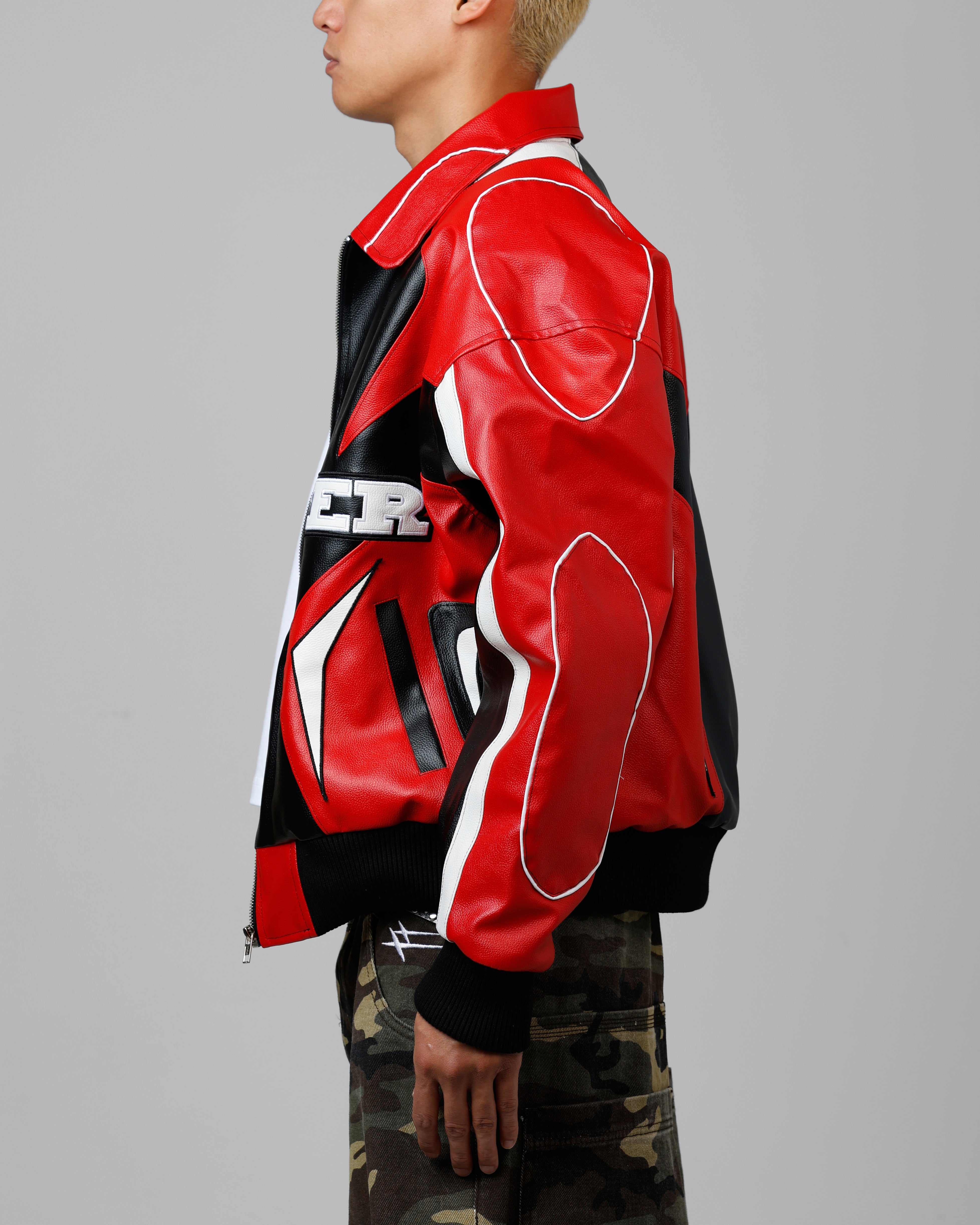 Loiter Racer Vegan Leather Jacket Red/Black、mySite、zt4zffjzw