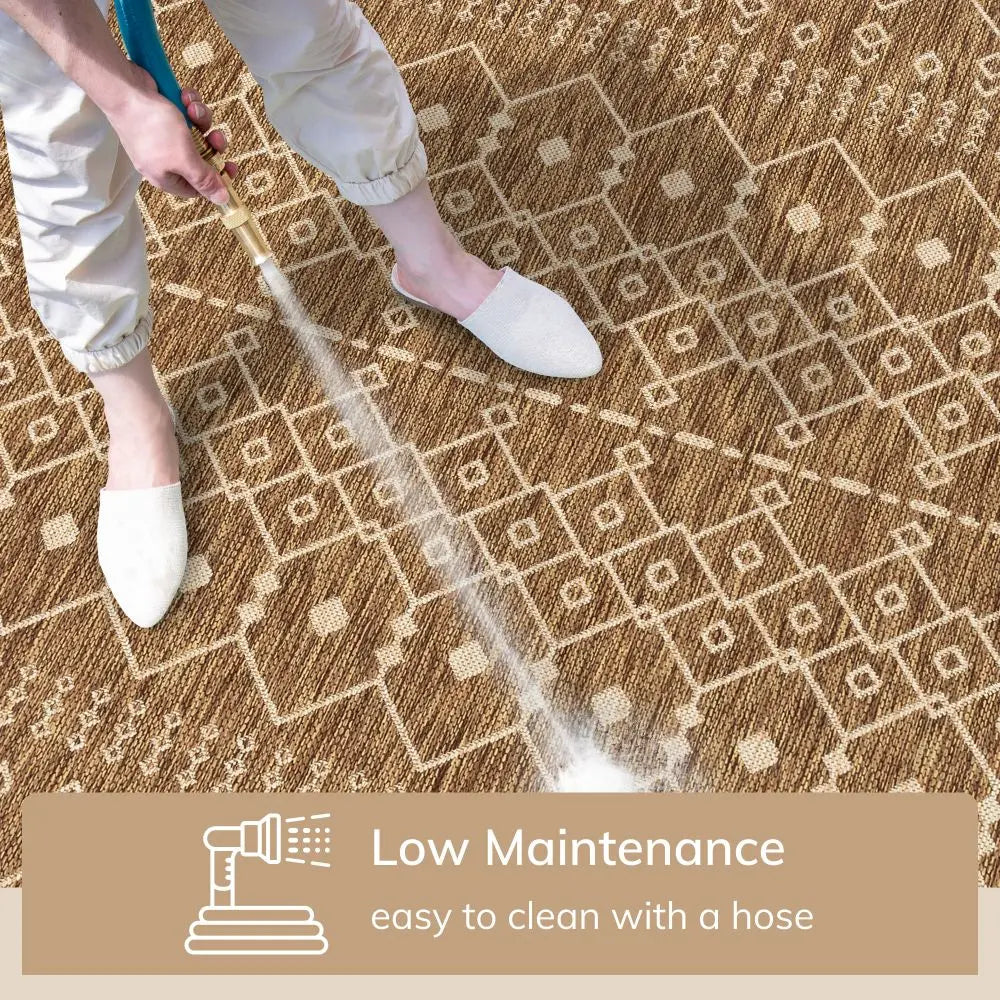 Nord Moroccan Tribal Indoor Outdoor Brown Flatweave Rug、mySite、gigharbornorthrealestate