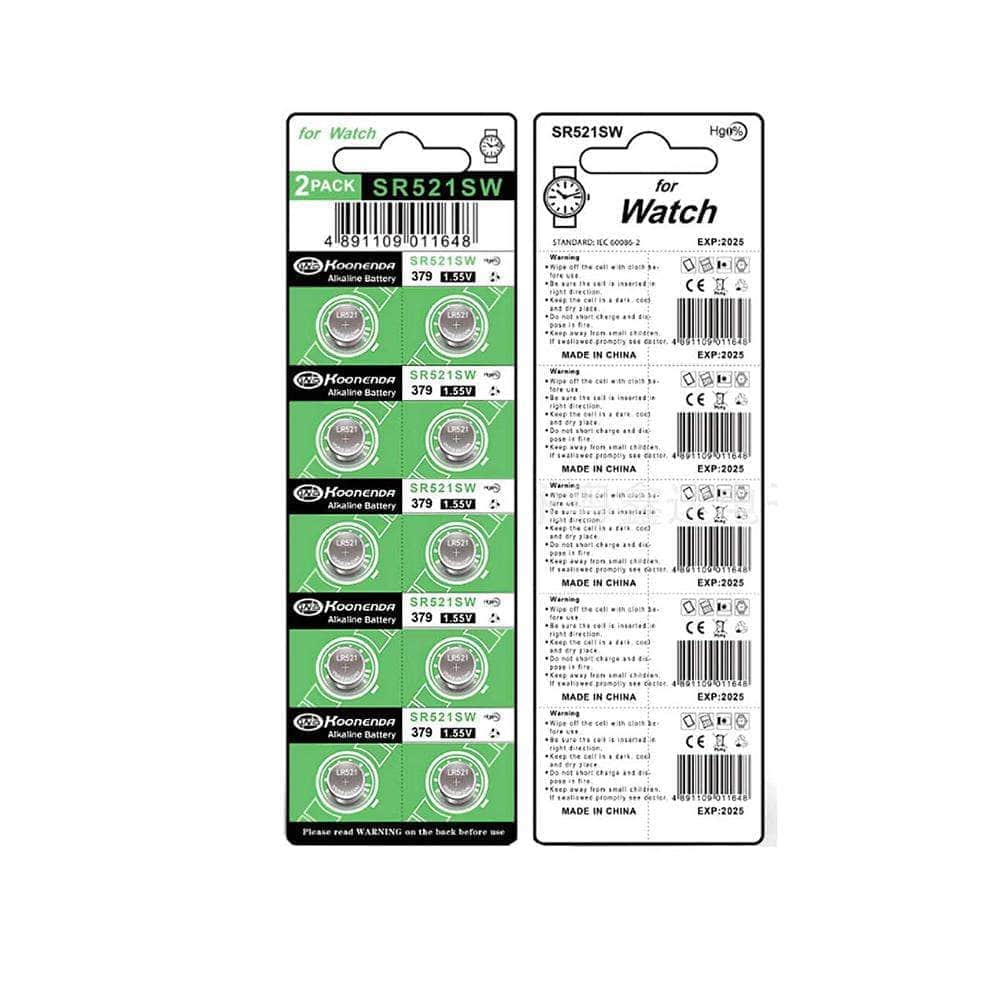  Koonenda SR521SW 1.5V 10mAh Lithium Button Battery 10 Pack、mySite、merchandisen