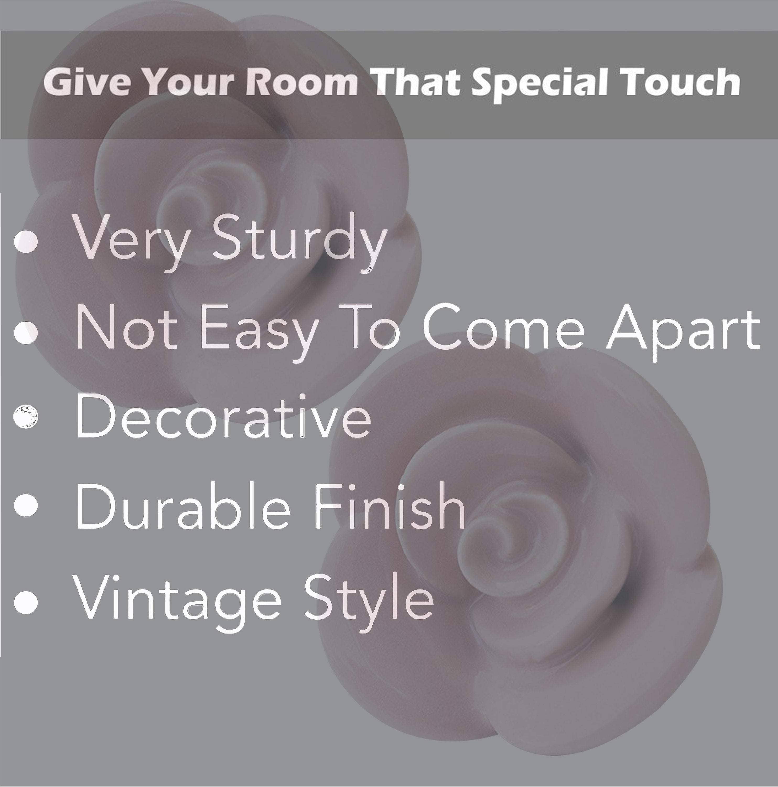 Rose Ceramic Knobs Set of 6-Handcrafted Victorian Style Pink、mySite、g9winljtr