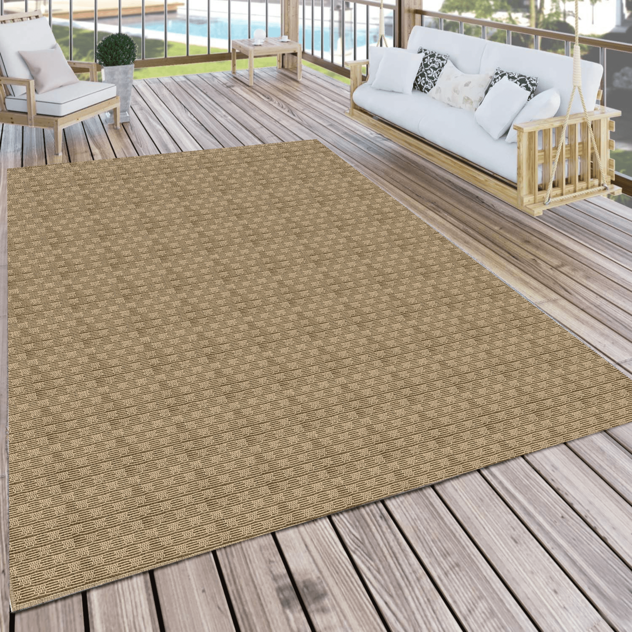 Alto Textures Custom Outdoor/Indoor Flat-Pile Rug - Personalized Sizes, Easy Maintenance、mySite、gigharbornorthrealestate