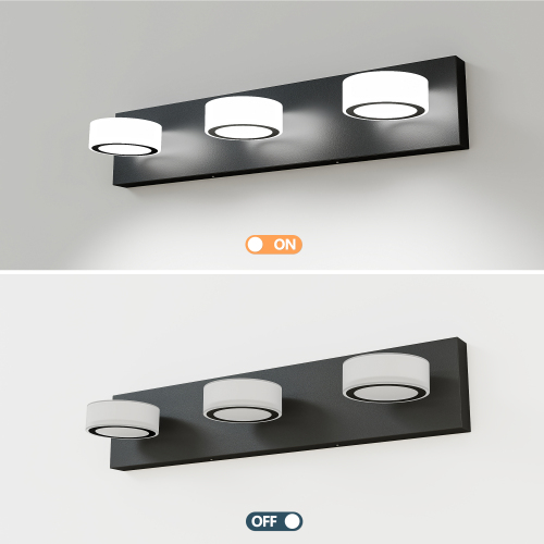 (Same as W1340110595/L2010) 45" Modern 6-Light LED Vanity Light, Sleek Black Bathroom Wall Light Fixture for Mirror, Shower, and Bathroom Decor、、eastwooduniform