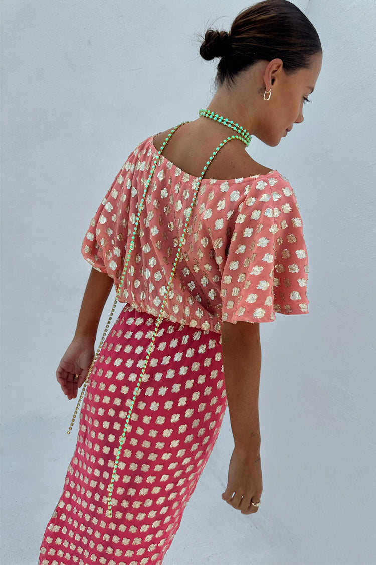 Pink and Red Jacquard Tilly Dress、mySite、solidvoid