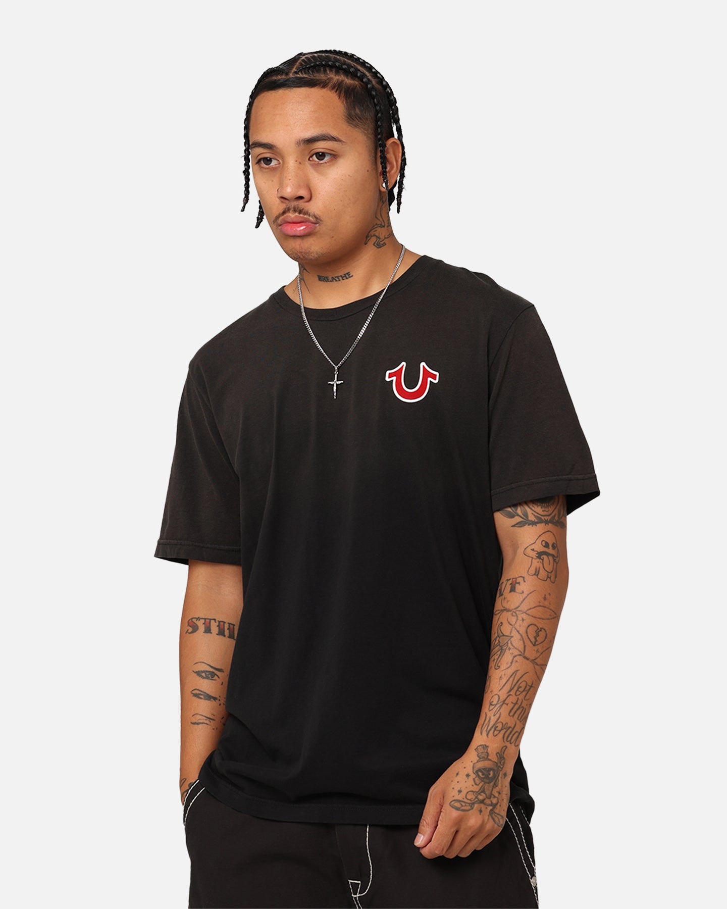 True Religion JV7 Washed T-Shirt Jet Black、mySite、zt4zffjzw