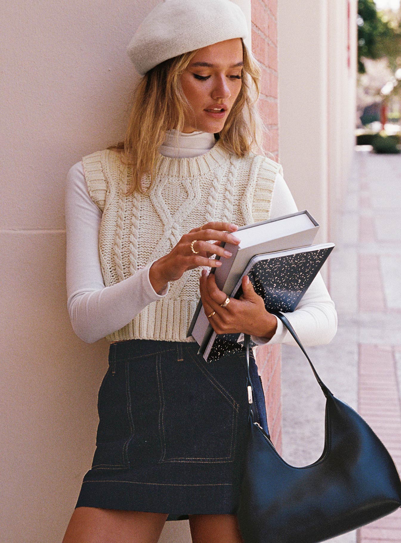 Hughes Mini Skirt Dark Wash Denim Petite、mySite、solidvoid