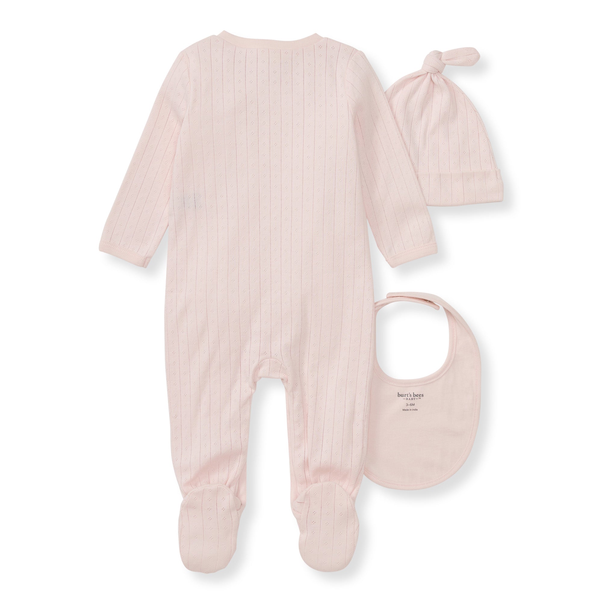 Organic Cotton Jumpsuit, Bib & Hat 3 Piece Set - Pink Sand、mySite、layawaytickets