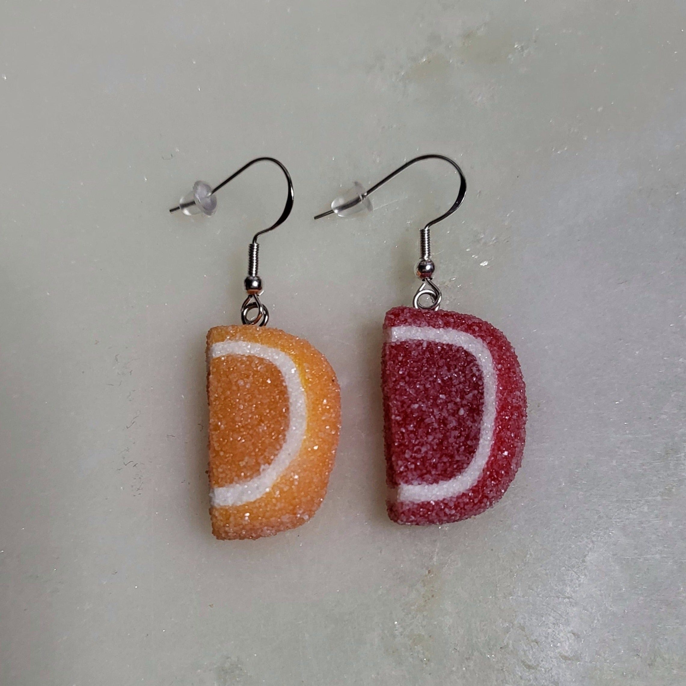 Passover Mismatch Jelly Fruit Slice Candy Earrings、mySite、topwebapps