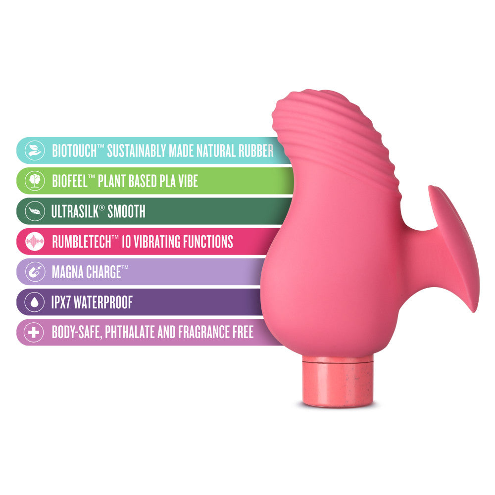Gaia® By Blush | Eco Love: Plant-Based 3 Waterproof Multifunction Powerful Vibrator in Coral - Sustainably Made with BioTouch™ & BioFeel™、mySite、bottomscart