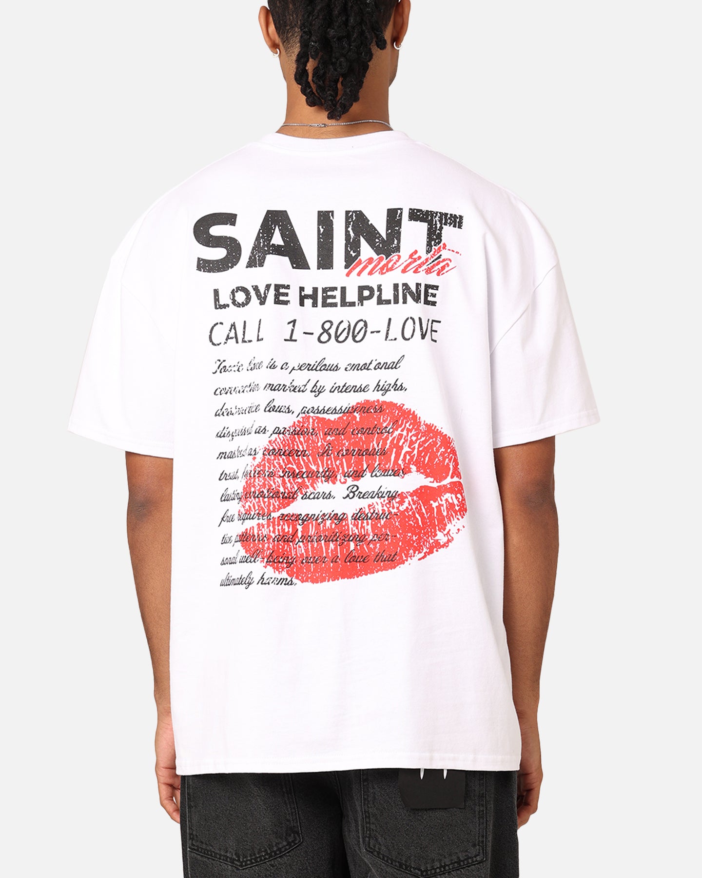 Saint Morta Love Helpline T-Shirt White、mySite、zt4zffjzw