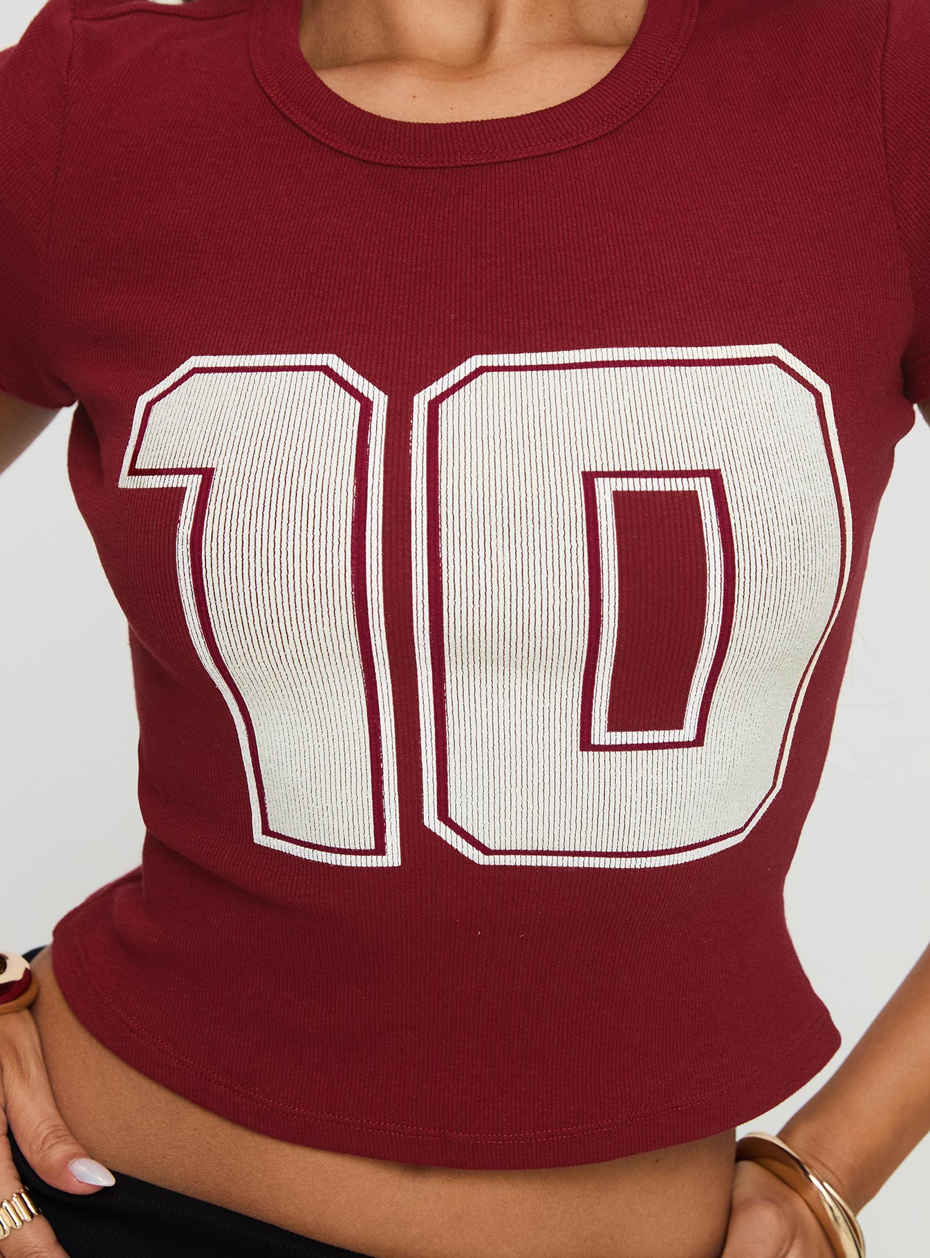 Baseline Rib Tee One Zero Red、mySite、solidvoid