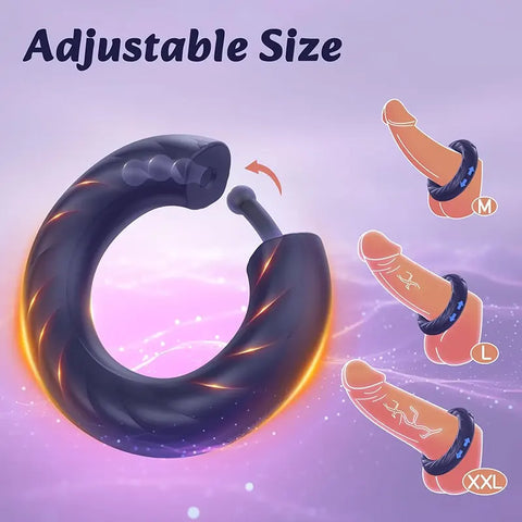 Adjustable Vibrating Cock Ring for Men