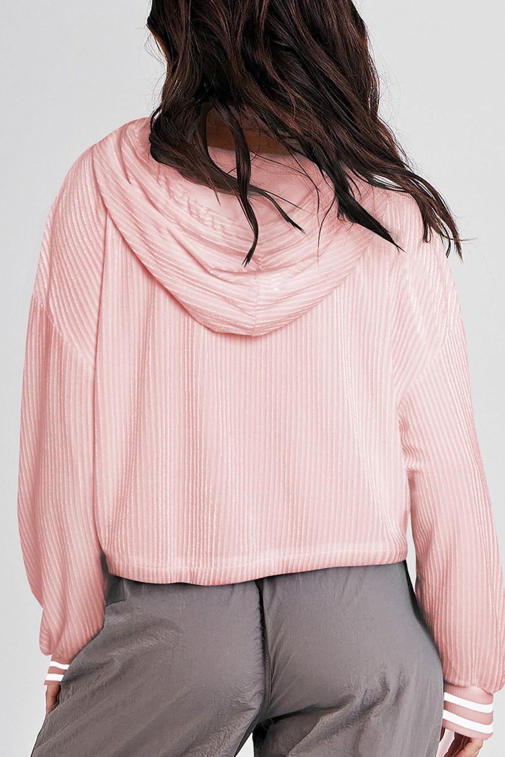  Drawstring Drop Shoulder Long Sleeve Hoodie、mySite、justintrudeaud