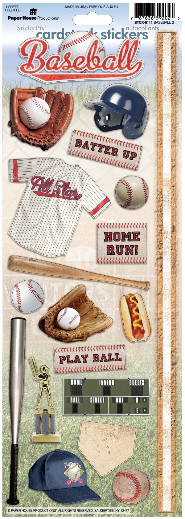  Scrapbook Stickers - Baseball、mySite、ghnorth