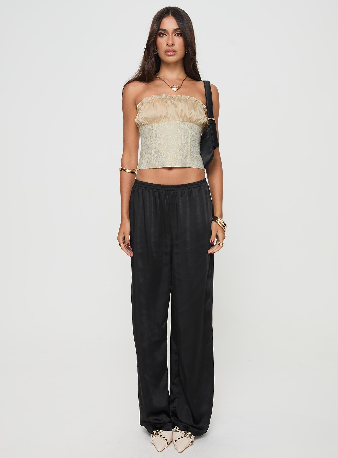 Fire For You Strapless Top Gold、mySite、solidvoid