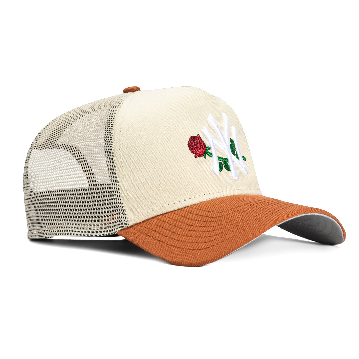 New Era 9Forty A-Frame New York Yankees Snapback Trucker Rose Hat - Stone, Brown、mySite、vikingsvslions