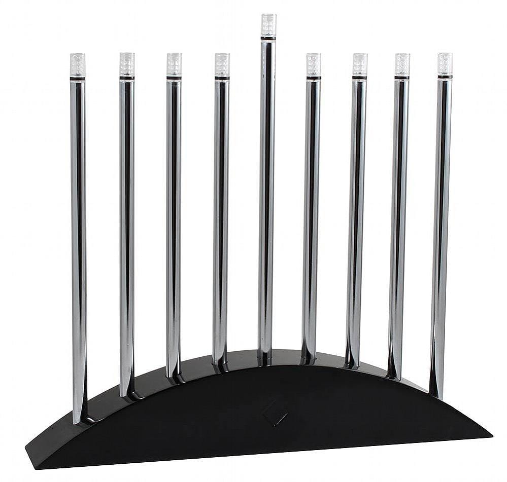Large LED Electric Menorah - New Classic Black & Silver Arch Style、mySite、topwebapps