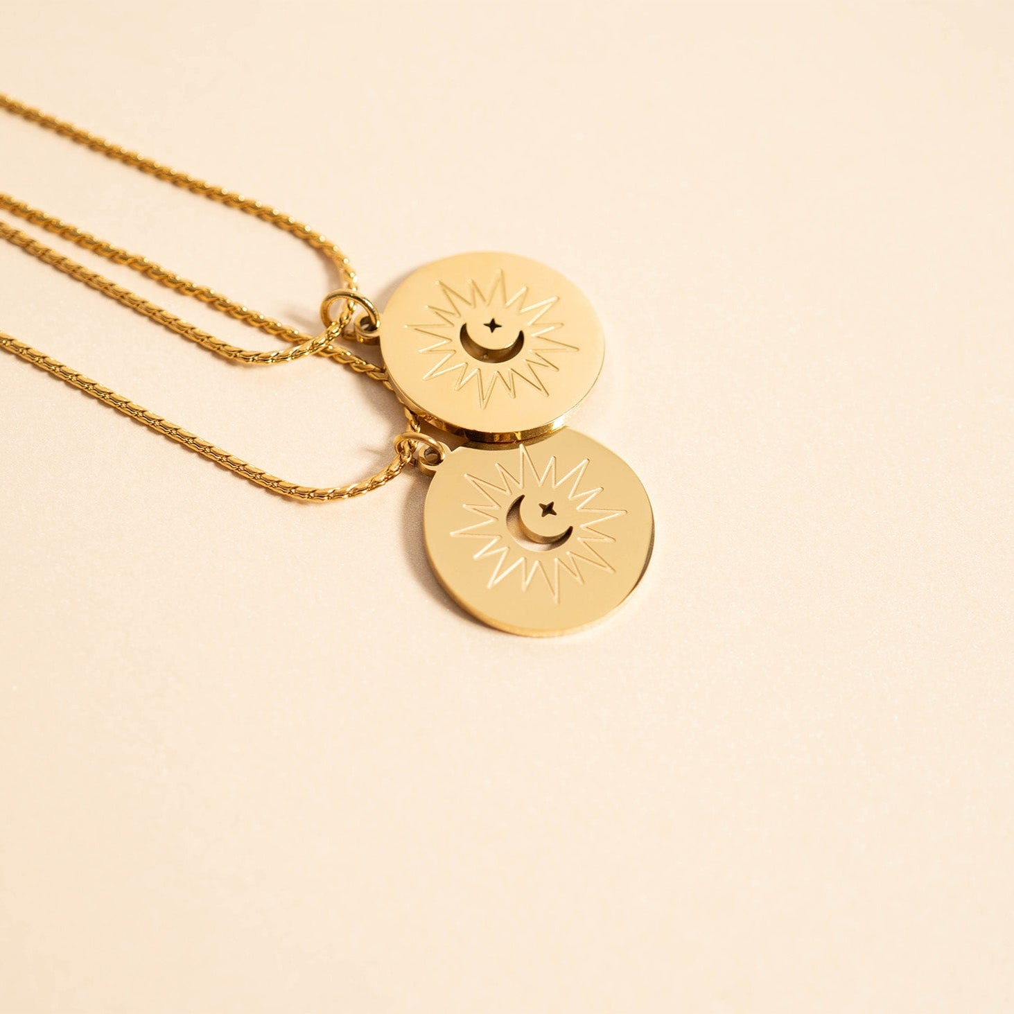 Stainless Steel Mom and Me Moon And Sun Necklace Set / BND0074、mySite、dreamappss