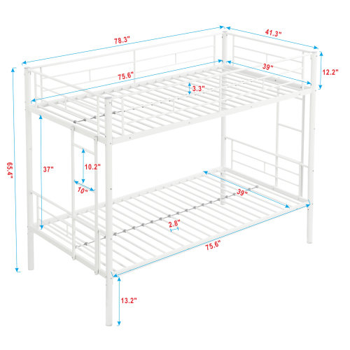 METAL BUNK BED WHITE、、casual