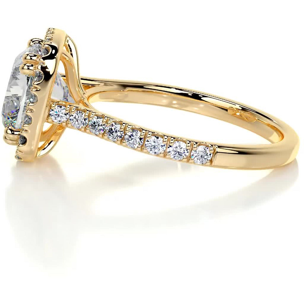 Jacqueline Moissanite & Diamond Ring -18K Yellow Gold、mySite、hinf8tx79