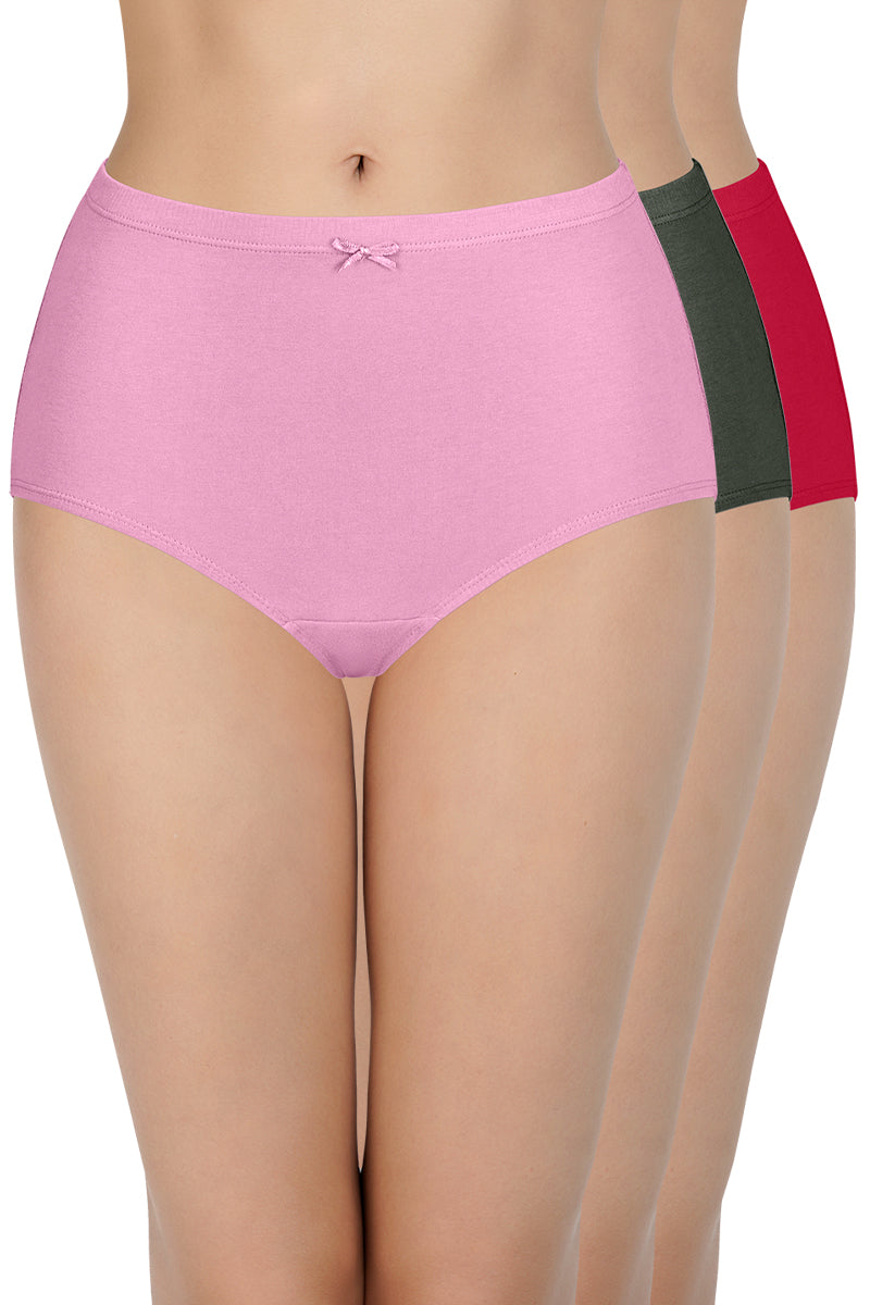  Insert Elastic Waistband Full Brief Solid Assorted Panty (Pack of 3 Colors & Prints May Vary)、mySite、justintrudeaud
