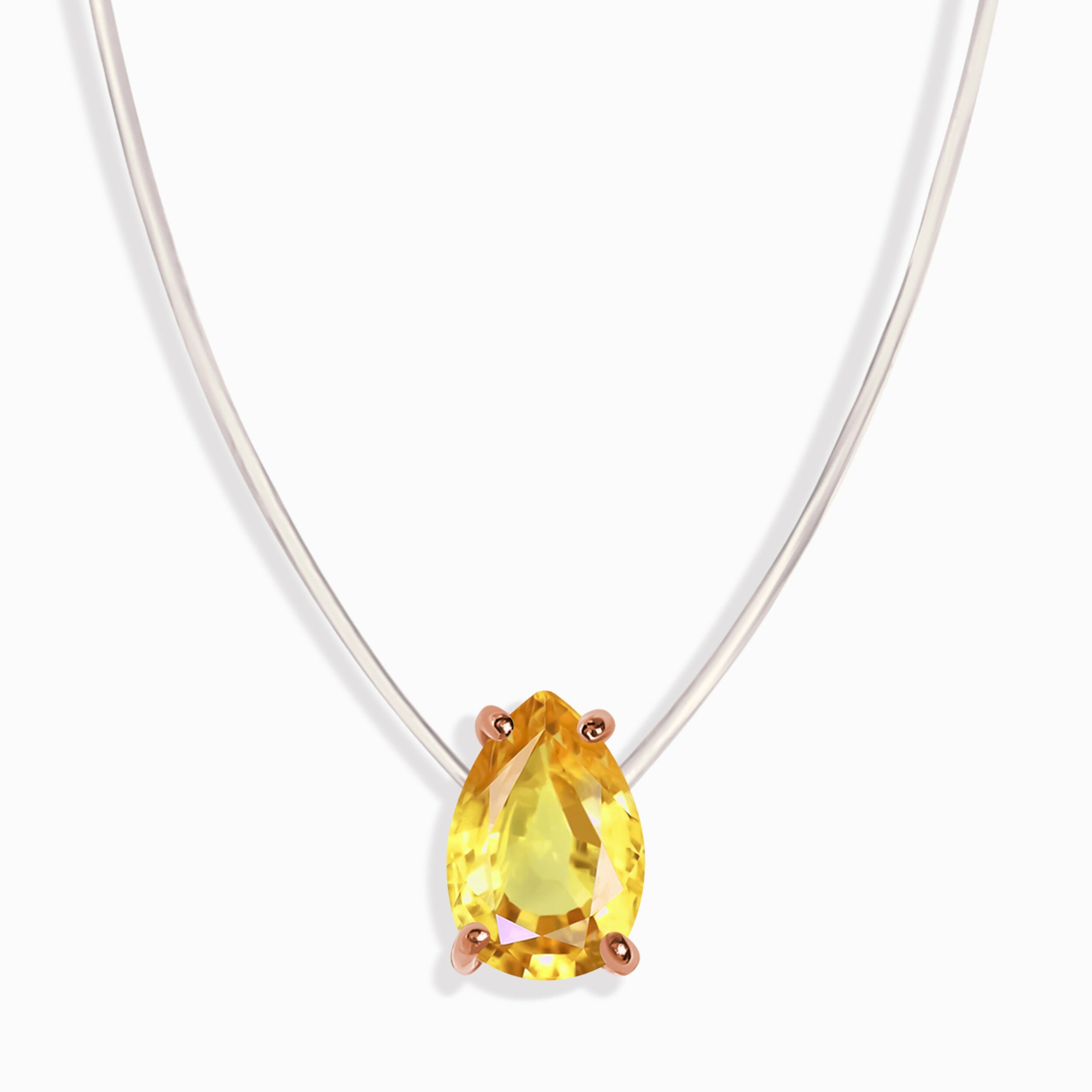 Citrine Necklace Floating Sway - November Birthstone、mySite、hinf8tx79