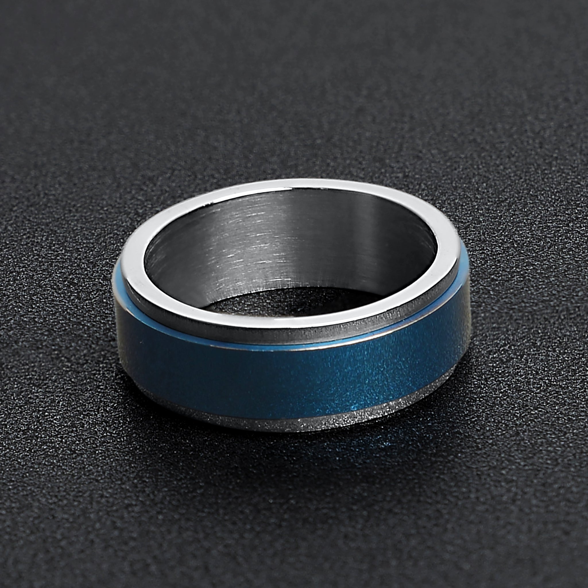 Blue Center Stainless Steel Spinner Ring / SRJ0038、mySite、dreamappss