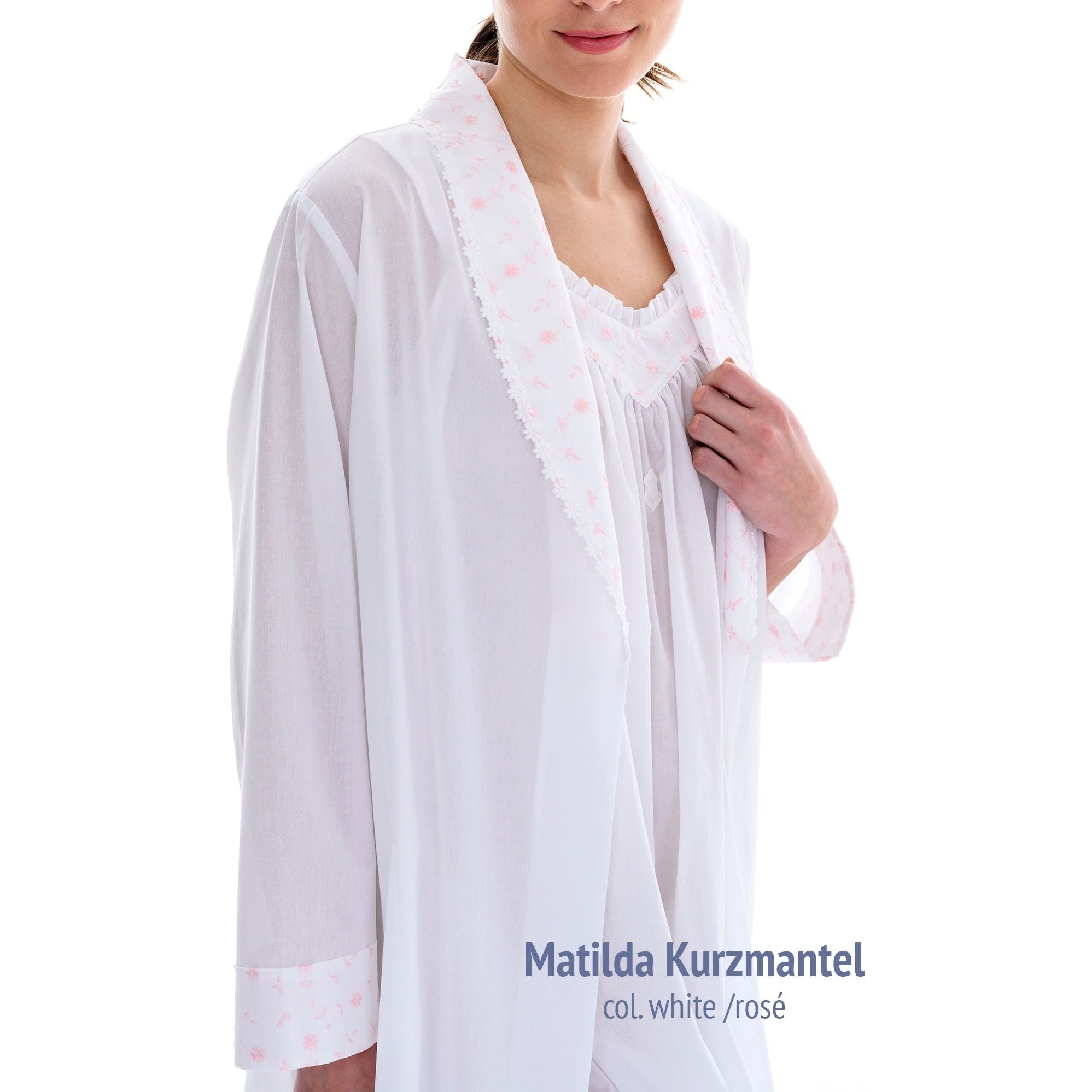  Celestine Matilda Short Robe - White & Rose、mySite、justintrudeaud