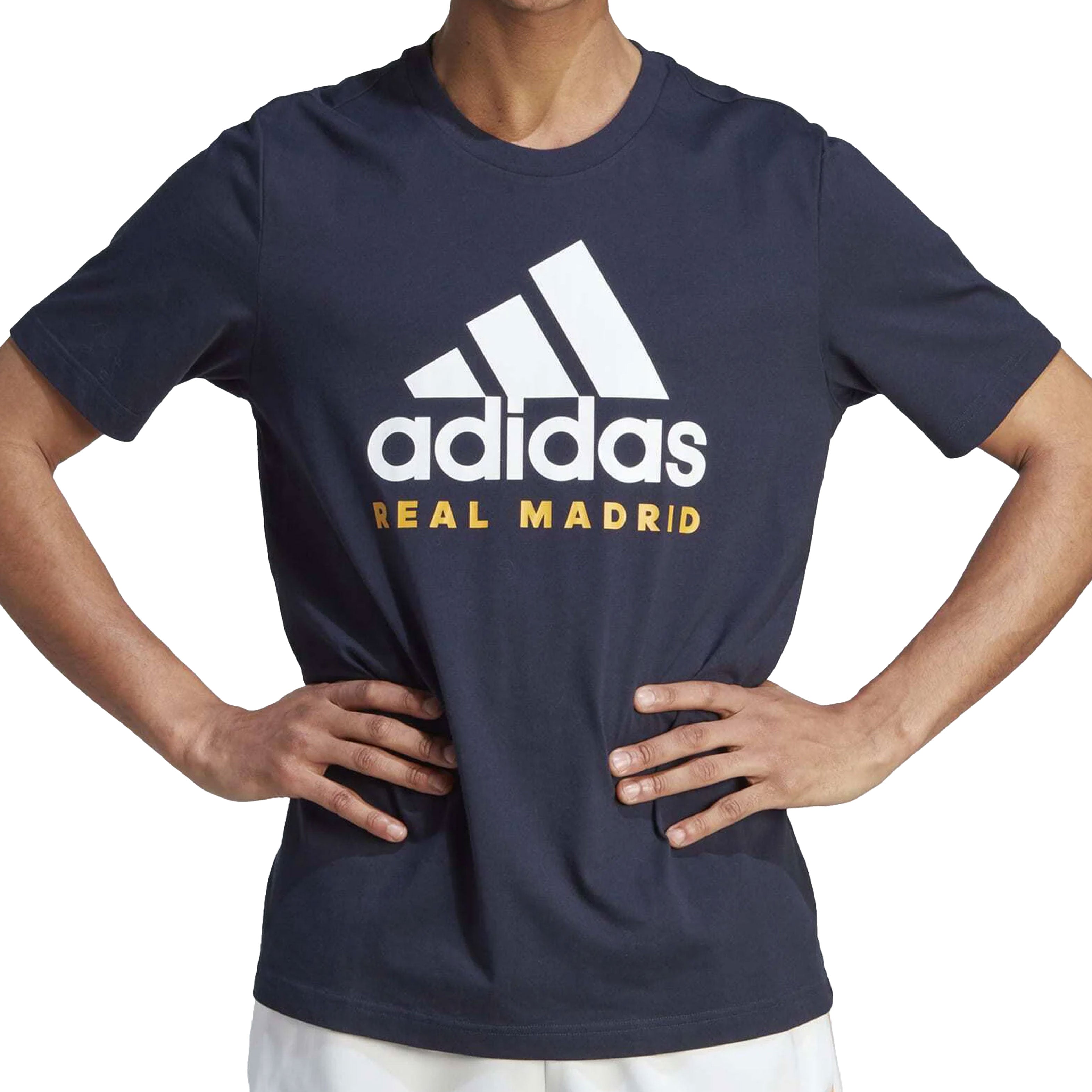 adidas Men's Real Madrid DNA Tee Navy、mySite、noshort