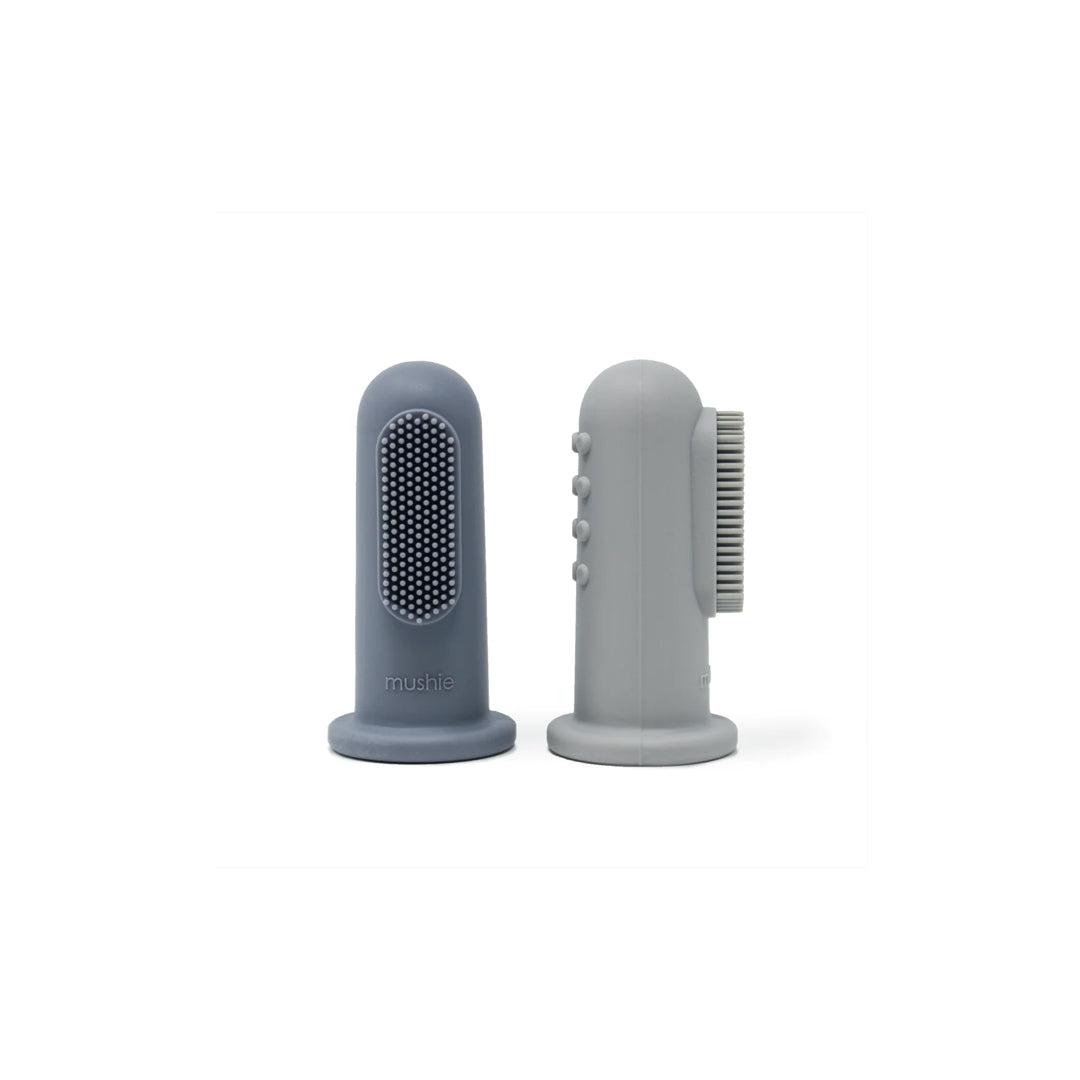  Mushie Finger Toothbrush - Stone/Tradewinds、mySite、merchandisen