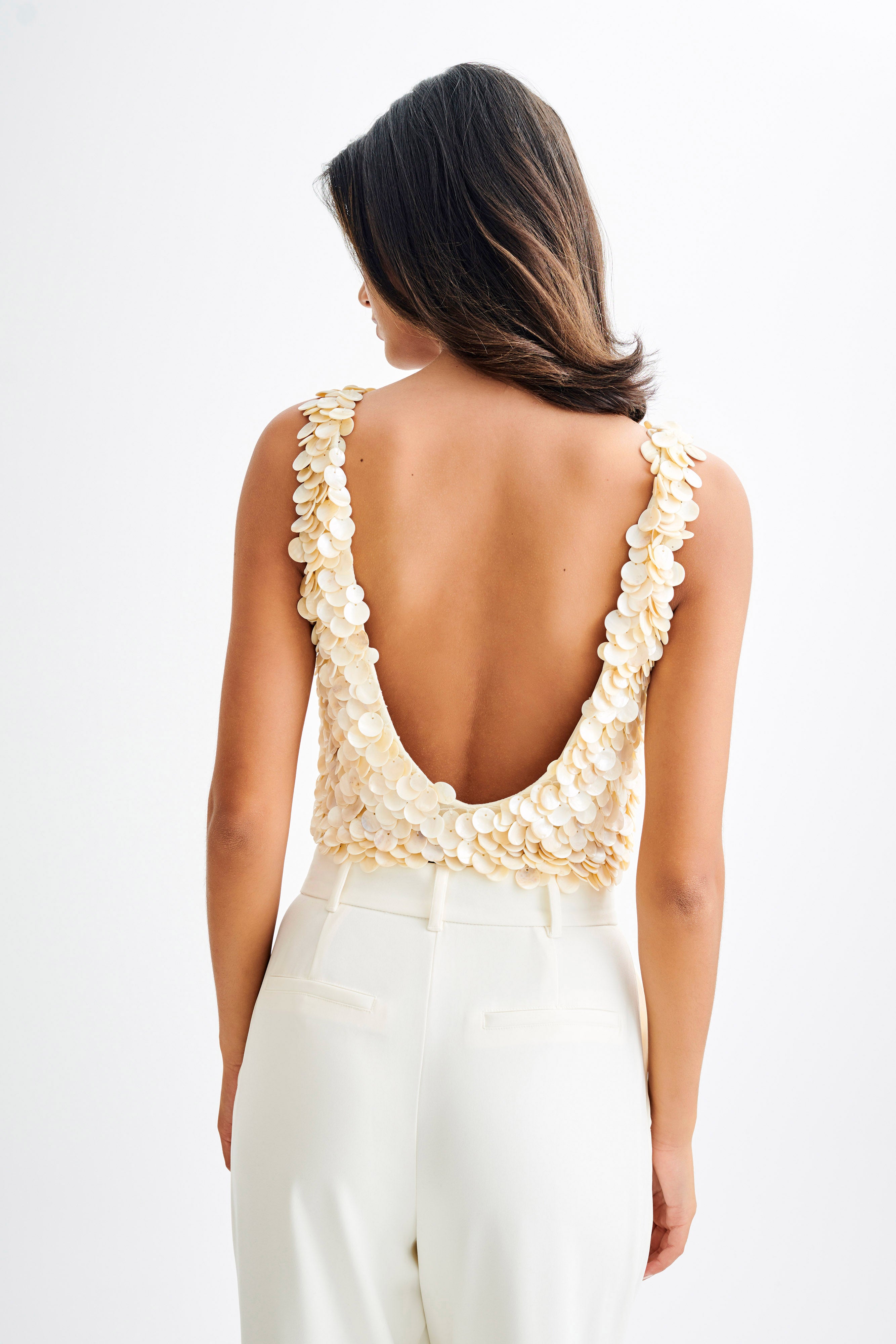 Willow Mother Of Pearl Halter Top - Pearl、mySite、solidvoid