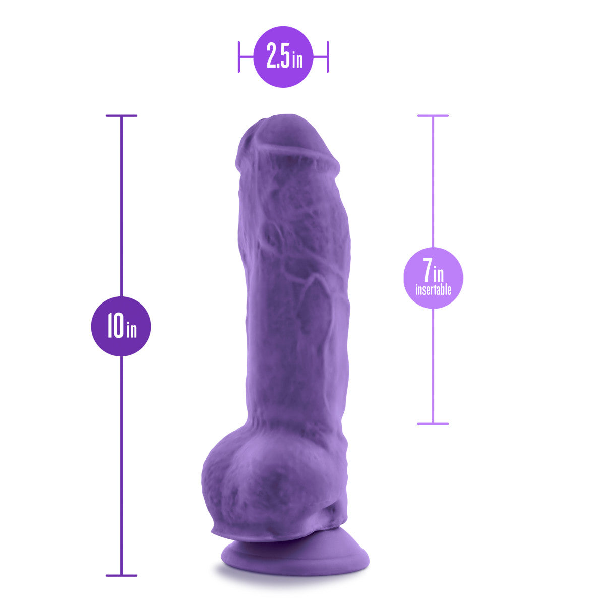 Au Naturel Bold By Blush® | Big Boy Realistic Purple 10-Inch Long Dildo With Balls & Suction Cup Base、mySite、bottomscart