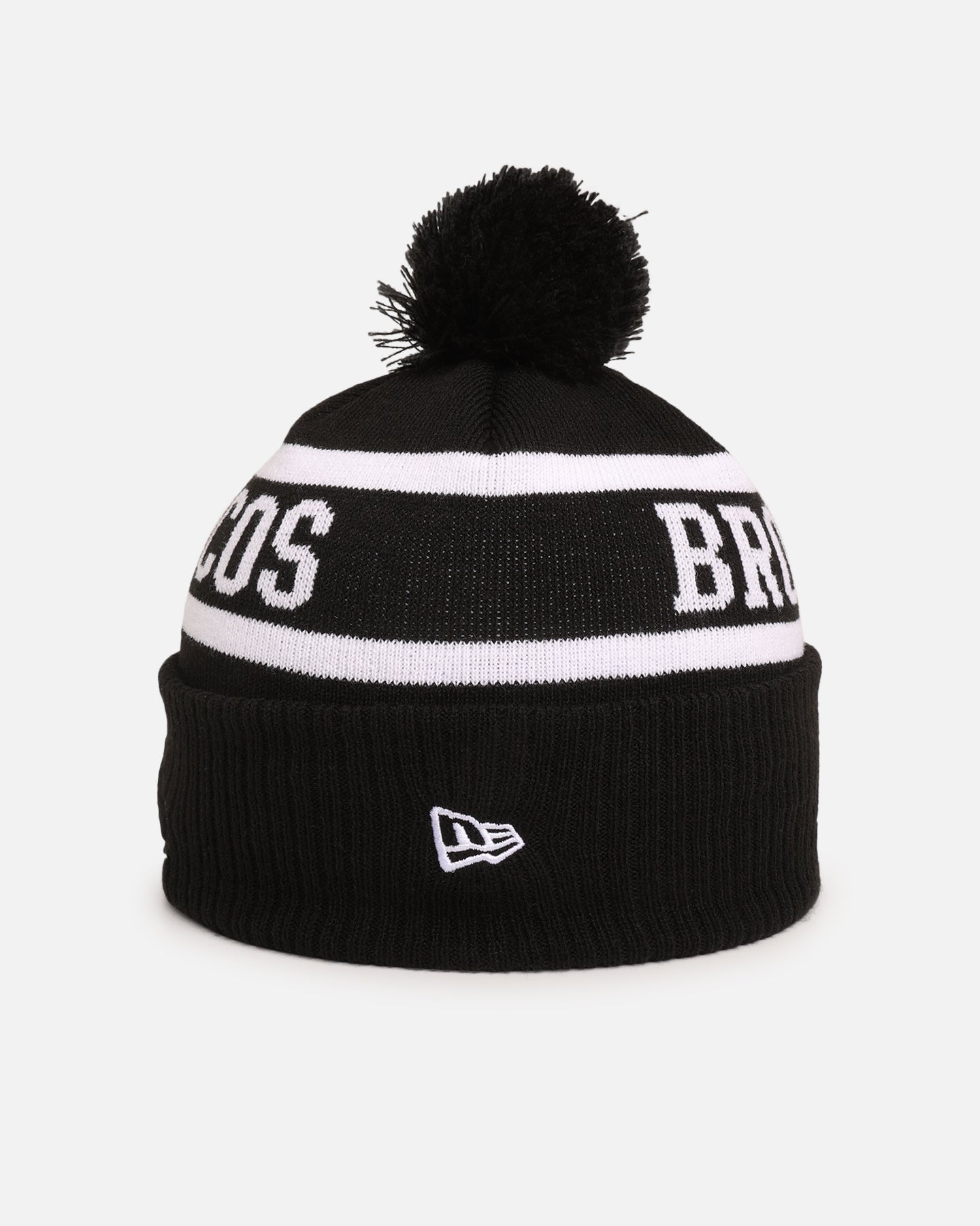 New Era Brisbane Broncos 'NRL Black White Beanies' Knitted Beanie Black、mySite、zt4zffjzw