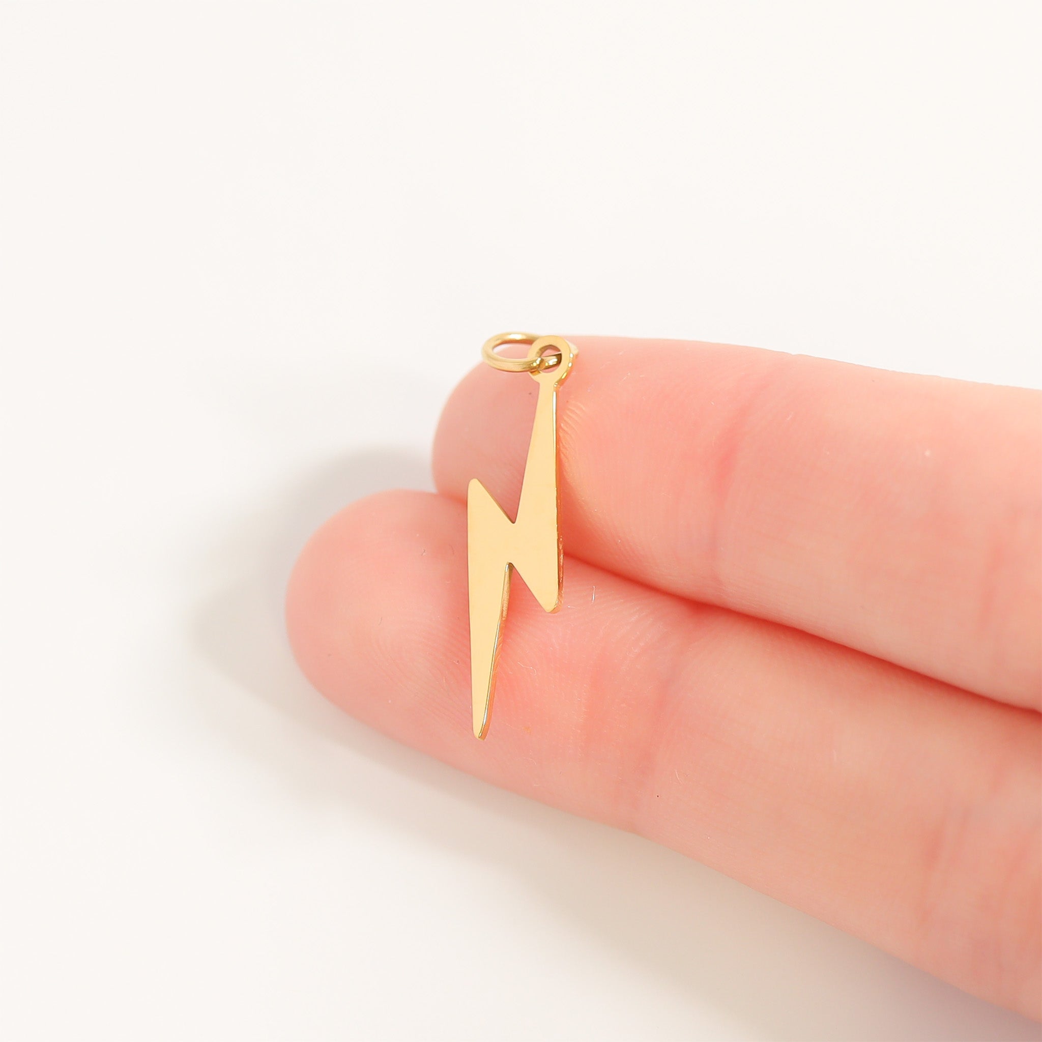 18K Gold PVD Stainless Steel Lightning Bolt Charm / PDL0195、mySite、dreamappss