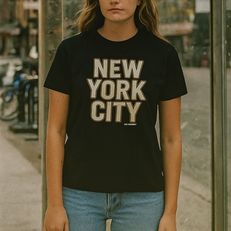 Souvenir Edit: NEW YORK CITY Cream Block Women's Top、mySite、vikingsvslions