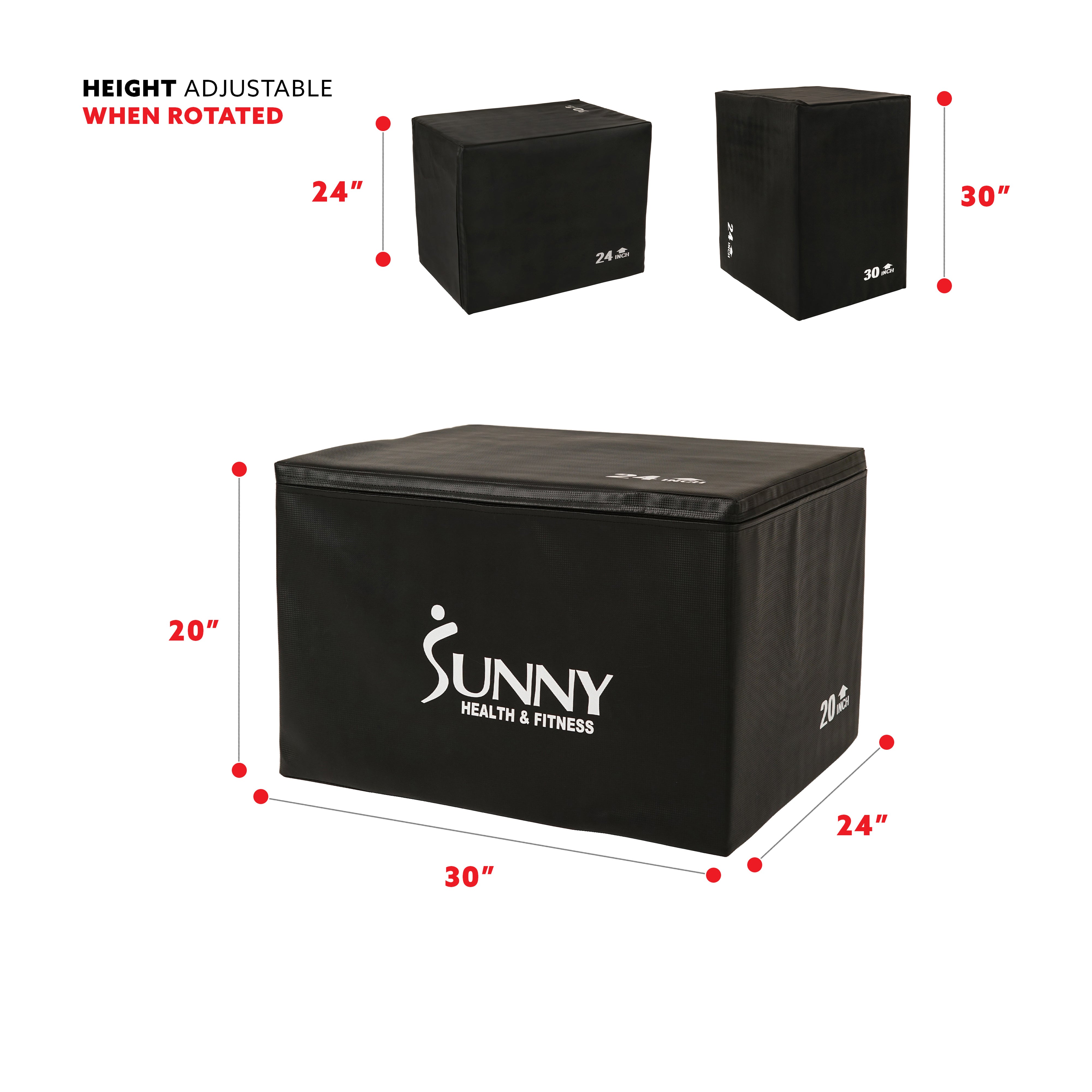  3-in-1 Heavy Foam Plyo Box, 30/24/20、mySite、ghnorth
