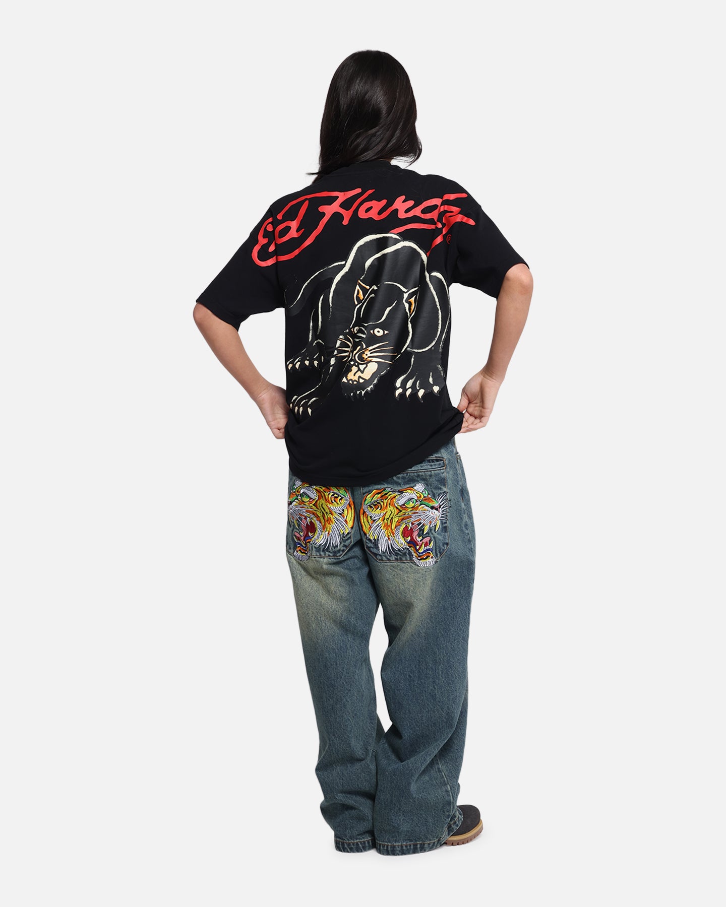 Ed Hardy Oversized Panther T-Shirt Black、mySite、zt4zffjzw