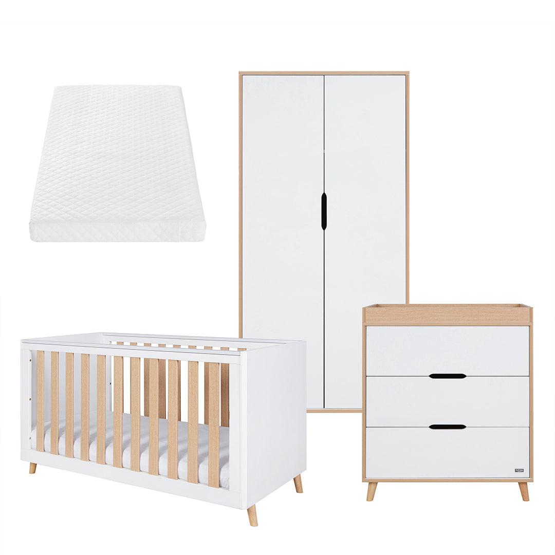  Tutti Bambini Fika 3 Piece Room Set - White/Light Oak、mySite、merchandisen