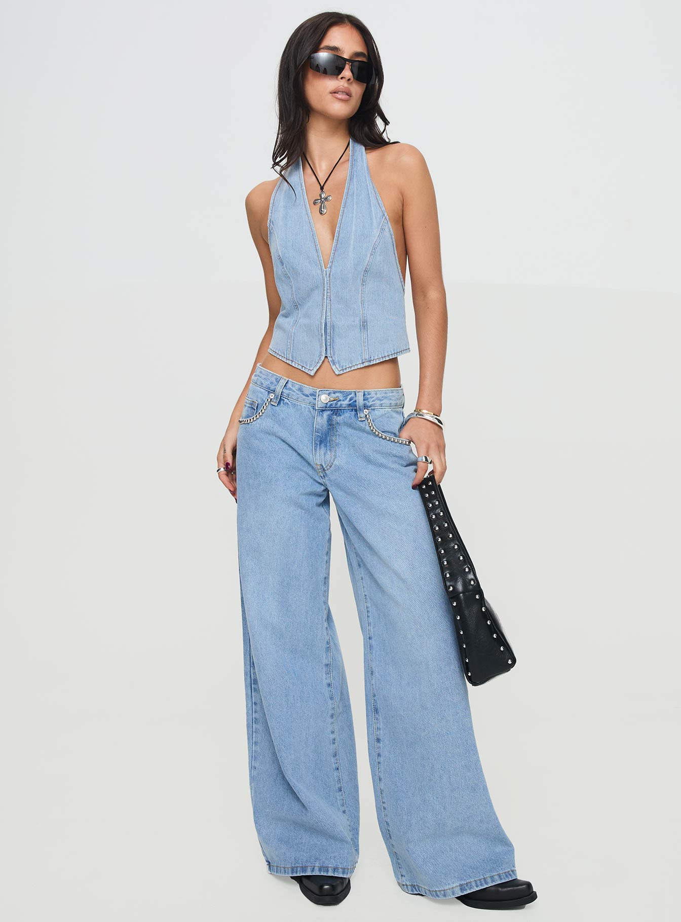 Je Suis Halter Top Light Wash、mySite、solidvoid