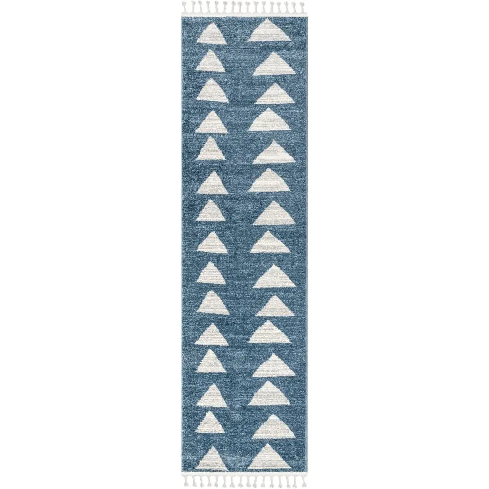 Triangles Modern Geometric Pattern Blue Kids Rug、mySite、gigharbornorthrealestate