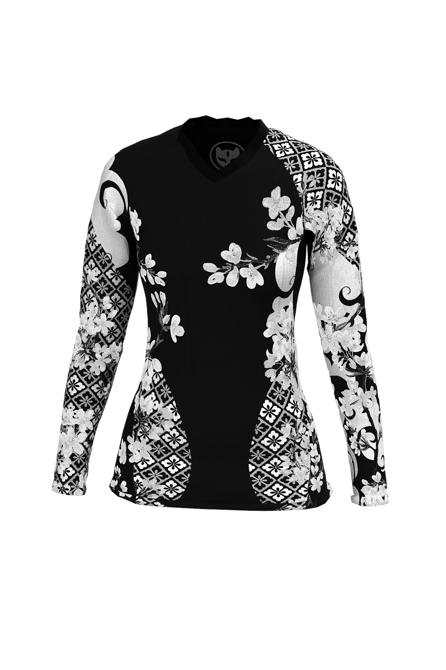 Women's Cherry Blossom Ranked Jiu Jitsu Rashguard - Long Sleeve、mySite、gigharbornorthrealestate