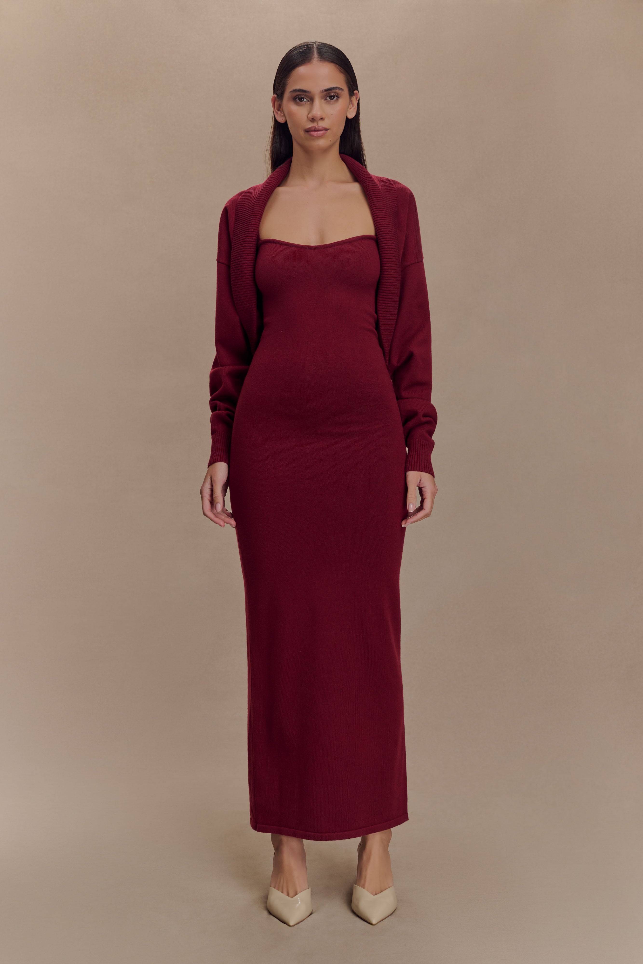 Kingston Knit Maxi Dress - Merlot、mySite、solidvoid